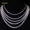 Passa il tester del diamante 2MM 3MM 4MM 5MM 6.5MM Collana in argento 925 ghiacciato Collana con diamanti VVS Catena da tennis Moissanite