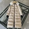 designer winter puffer jacket womens coat canadian mystique coyote fur winter thickened womens extra long hooded coat Long parka down Jacket 3035L waterproof