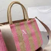 Borsa da spiaggia intrecciata di design hobo ascellare con ampio spazio di archiviazione Design del cesto di verdure e borse in tessuto di paglia tinta unita Borse a righe per il fine settimana