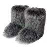 Winterlaarzen voor gezellige schoenen fuzzy cotton boot mode klassieke luxe ontwerper hete vrouwen warme bont vrouw pluche faux bont sneeuw laarzen dames harige buitenslip op vrouw