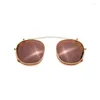 Lunettes de soleil Vazrobe Clip polarisé hommes femmes noir marron lunettes de soleil pour homme conduite optique-lunetterie Steampunk lunettes 2 lentilles