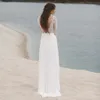 Zomer Chiffon A-lijn Trouwjurk 2024 Sexy Backless Boheemse Strand Bruidsjurken Kant Landelijke Bruidsjurken Met Lange Mouwen