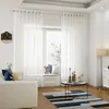 Curtain White Window Screening Gauze Tulle Drap Sheer Modern Chiffon Solid Panel Flower Pattern For Living Room Home Decor D30