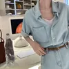 Dwuczęściowe spodnie Design Design Sense Denim Dżins Shirt Shirt Dress Dziecięcy lato w stylu wysokiej jakości w stylu Letni