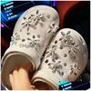靴部品のアクセサリーフラワーダイヤモンドチャームパーティーバックパック装飾かわいいギフトリストバンドバックルキッズガールフィットクロックおもちゃdiy drodkk