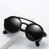 Lunettes de soleil Vintage rétro lunettes de soleil rondes pour hommes femmes Cyber Punk lunettes gothique Steampunk lunettes de soleil UV400 lunettes de sol 230411