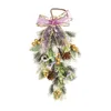 Decoratieve bloemen Winter Kerstmis traansnoer lampen krans groen hangende hanger voor boerderij mantel huis buiten indoor kerstboom