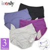 3 Pieces Set Leak Proof Menstrual Panties Physiological Pants Women Underwear Period Cotton Waterproof Briefs Drop272K