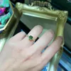 Cluster Rings JHY Solid 18K Gold Nature Green Tourmaline 0.8ct Gemstones For Women Fine Jewelry Presents The Six-word Admonition