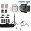 FreeShipping 2 Sets Studio Licht LED Video Licht voor Youtube Shoot 600 Kralen 25 W CRI 90 Foto Lamp met 200 cm Statief Batterij Nejsf