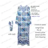 Casual Dresses GETSPRING Women Dress Summer Maxi Print Chiffon Dresses V Neck Long Sleeve Loose Split Bohemia Boho Floral Plus T230412