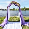 Décoration de fête arc de mariage drapé en mousseline de soie fond de photographie maison jardin anniversaire pendentif mur