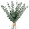 Decoratieve Bloemen Kransen 24 Stuks Kunstmatige Eucalyptus Bladsteel 15 Inch Hoog Voor Faux Bruidsboeket Middelpunt Thuis Decor314p