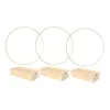 Decorative Flowers 3Pcs Sturdy Metal DIY Hoops Flower Wreath Garland Rings With Table Stand Bases Crafts For Wedding Centerpiece Ornaments