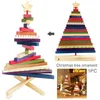 Christmas Decorations Party Home Decor Colorful Ornament Office DIY Tree Turning Striped Wooden Desktop Bedroom Living Room Portable1