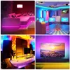 5m/10m LED Strip RGB 5050 SMD LED -lichten 44Key Controller 24V voeding Lichtstroken Tape met IR Remote Desktop Holiday Wall Room TV -achtergrondverlichting DIY Timing