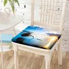 Kudde Sunrise Cloud Mountain Printed Chair Sitting S Bomull Mjuka stolar Dekorativ studentpallkontor Hemdekor Dekor