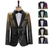 Abiti da uomo Paillettes sfumati Stage Walk Show Dress Top colorato Abito da discoteca Cappotto Blazer per uomo Abbigliamento Four Seasons