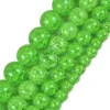 Pärlor Övrigt naturligt olivgrön snö knäckt kristallsten 6 8 10 12mm rund lös distans för smycken som gör DIY -armband 15''other
