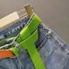 Shorts pour femmes été mince Sexy trou Denim Shorts vert contraste mode féminine taille ample déchirure Jeans pantalon rue vêtements 230412