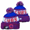 CUBS Beanies CHICAGO Beanie Mütze Wolle Warm Sport Strickmütze Baseball North American Team Gestreift Sideline USA College Cuffed Pom Hats Männer Frauen a1