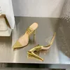 Gianvito Rossi Sandali firmati Sandalo con lacci in pvc Ciabatte con tacco a spillo Sandalo spuntato Scarpe da donna a punta Cinturino con tacco super alto Suola in vera pelle Scatola con tacco