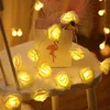 Party Decoration 10/20 Led Rose Flower String Lights Artificial Garland Fairy Wedding Valentines Day Christmas