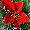Decoratieve bloemen 2023 Vrolijk kerstfeest Krans kunstmatige pinecone rode bessen slinger hangende voordeur muurdecoratie