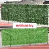 Künstliche Blatt-Gartenzaun-Abschirmungsrolle, UV-verblasst, geschützt, Privatsphäre, Wand, Landschaftsbau, Efeu-Panel, dekorative Blumen, Kränze216t