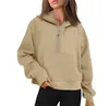 2024 yoga hoodie Scuba womens Autumn and winter Plus Velvet Thickening jackets hoodys sports half zipper terry designers sweater chothing