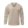 Pulls pour hommes Hommes Hiver Tricoté Confortable Lâche Col V Solide Pulls Rétro Chaud À Manches Longues Coréen Adolescents Jumpers Tops