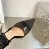 Gianvito Rossi Sandali firmati Sandalo con lacci in pvc Ciabatte con tacco a spillo Sandalo spuntato Scarpe da donna a punta Cinturino con tacco super alto Suola in vera pelle Scatola con tacco