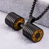 Pendentif Colliers Titanium Steel Haltère Fitness Collier pour hommes Accessoires de mode en acier inoxydable