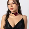 Pendant Necklaces Artificial Flower Choker Fabric Material Cloth Accessories Gift For Women Girls