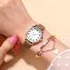 Wristwatches Personality Female Student Belt Watch Retro Small Square Digital Face Quartz Ladies Thin Relojes De Mujeres