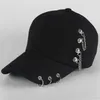 Casquettes de baseball Mode hip hop coton casquette de baseball Creative Piercing Anneau Caps Punk Adulte Casual Solide Réglable Unisexe chapeau Snapbk chapeaux P230412