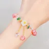 Strand Cute Cartoon Bracelets For Women Girls Korea Animal Flower Charms Handmade Beads Children Kids Jewelry Gift