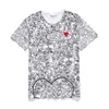 Vêtements pour femmes CDG Coton Respirant T-shirts pour hommes Commes Des Broderie Coeur Pull T-shirts Débardeur Jouer camouflage Couple Amoureux Vacances Causal Vêtements