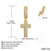 Stud -oorbellen Janry Iced Out Cubic Zirkon Cross Earring for Men Women Hip Hop Gold Silver Color Sieraden Geschenken Verkoop