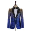 Ternos masculinos gradiente lantejoulas palco caminhada mostrar vestido colorido superior boate terno casaco blazers para homem quatro estações roupas