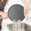 Silicone Kitchen Splatter Screen with Handle Heat-resisting Oil Splash Guard Drain Board Cover Kitchen Frying Pan Lid