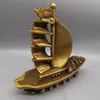 Decorative Figurines China Elaboration Brass Statue Good Luck Wealth Boat Metal Crafts Home Decoration