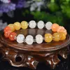 Bangle Natural Gold Jade 10MM Pumpkin Beads Bracelet Jadeite Jewelry Fashion Charm Accessories Hand-Carved Luy Amulet Gifts Women