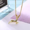 Pendant Necklaces Gold Plated Deer Necklace Copper Inlaid Colorful Micro-Paved Zircon Stainless Steel Bracelets For Women Girls Jewelry