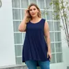 T-shirt Femme Grande taille Été Femme T-shirt Lâche Solide T-shirts sans manches femme Fat MM grande taille femmes vêtements grande taille hauts 230412