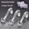 100pcs High Quality Glass Oil Burner Pipe 10mm 14mm 18mm Male Female Bubbler Smoking Water Pipes Bent Banger Oil Nail Pipe for Dab Rig Bong Accessories