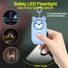 ABS Bear Self Defense Keychains Personal Alarm Keychain Personalize LED Flashlight Keyrings Safety Security Alert Device Key Chain for Women Men Kids Elderly