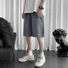 Men's Shorts Elastic Waist Men's Summer Solid Color Straight Wide-leg Short Pants Bagyy Casual Beach Sweatpants Bermuda 5XL