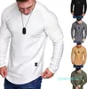 Erkekler Jogger Sweatshirt Fitness Yoga Kıyafetleri Spor giyim gömlek bluz kapüşonlu streç kapüşonlu düz renkli uzun kollu kazak