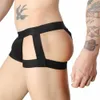 Underbyxor rygglösa strappy g-sträng man jockstrap kort man sexig underkläder låg stigning påse thong lågmästar bomull trosor med remmar w0412